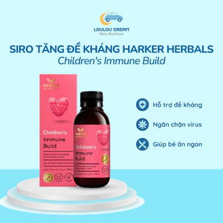 Siro hỗ trợ tăng đề kháng Harker Herbals hồng vị mâm xôi Harker Immune Build hỗ trợ bé ăn ngon