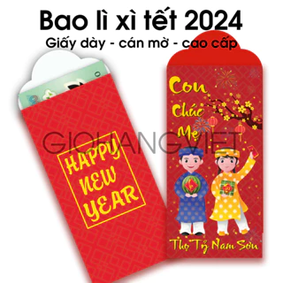 Bao Lì Xì Tết 2024 Đỏ Mừng Năm Mới Sang Trọng