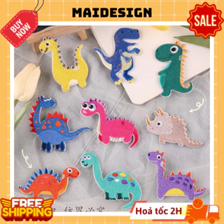 Miếng vá dán quần áo rách, hình dán áo bị rách Khủng Long Dinosaur Maidesign