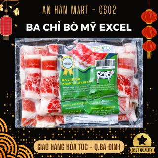 Ba chỉ bò Mỹ cuộn Excel choice nhập khẩu TPFOODS khay 500g