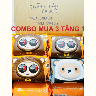 [ MUA 3 TẶNG 1 ] Combo 3 Gói Tặng 1 Khăn Ướt Agi Không Mùi