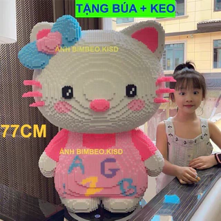 xếp hình lắp ráp mèo hello kitty 77cm mô hình cỡ lớn 80cm gấu trúc nano 3D (HÀNG ĐẸP) TẶNG BÚA