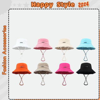 Mũ BUCKET vành rộng Nón tai bèo JACQUE kèm dây chất kaki chống nắng, tia UV unisex nam nữ N129 - Happy Style