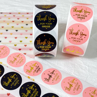 (Lẻ 10c) tem nhãn dán sticker thank you, sticker cảm ơn dán quà tặng, hàng hóa