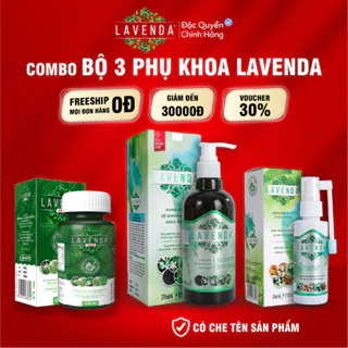 Combo bộ 3 LAVENDA xóa sổ khí hư, huyết trắng, nấm ngứa (1 xịt Lavenda 60ml + 1 rửa Lavenda 275ml + 1 Lavenda Plus 50g)