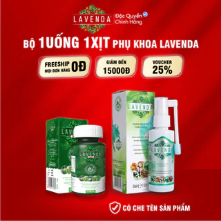 Combo xóa sổ Khí hư, Huyết trắng, Nấm ngứa, Khử mùi hôi (1 xịt Lavenda 60 ml + 1 uống Lavenda Plus 50g)