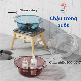 Thau, Chậu nhựa trong suốt chất liệu PP cứng cáp chịu nhiệt tới 100 độ, có lỗ treo tường tiện lợi Dolly House