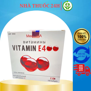 Viên uống VITAMINE ĐỎ bổ sung vitamin E giúp làm đẹp da, trắng da, hồi phục da nhăn nheo- Hộp 100 viên