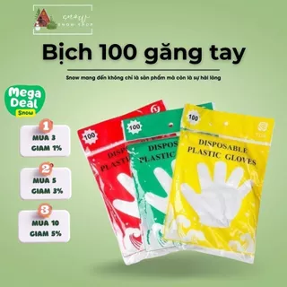 Bịch 100 Găng Tay Nilon Găng Tay Thực Phẩm Dùng 1 Lần Tiện Dụng