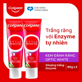 [HB Gift] Bộ 2 Kem Đánh Răng Colgate Enzyme Plus Mineral từ enzyme làm trắng răng an toàn 80g