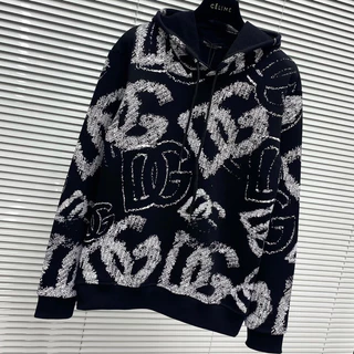 Áo hoodie nam nữ Dolce nỉ chân cua in hoạ tiết vân chữ DG monogram loang quanh áo dày dặn boy phố HD21P