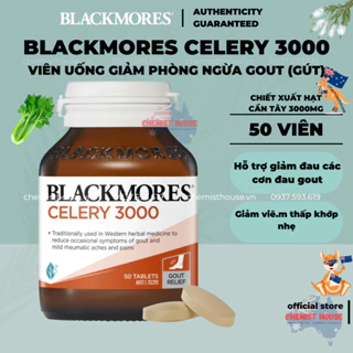 [Hàng Chuẩn ÚC] Blackmores Celery 3000mg - Viên uống phòng bệnh và hỗ trợ Gút (Gout) 50 viên