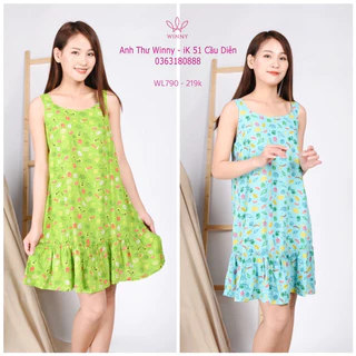 [ WONNER - 790 ] VÁY NGỦ COTTON DÁNG XOÈ