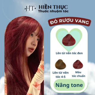 Thuốc nhuộm tóc màu Đỏ Rượu Vang tặng kèm dụng cụ nhuộm | Thuốc nhuộm tóc Hiền Thục