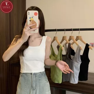 Áo 2 dây nữ, Áo cổ vuông croptop CÓ MÚT NGỰC, Chất liệu cotton mềm mại, co giãn, Kiểu dáng trẻ trung NT4