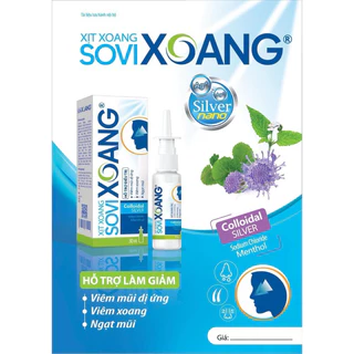 Xịt mũi xoang SOVIXOANG (chai 30ml) giảm nhanh triệu chứng nghẹt mũi, viêm mũi do viêm xoang