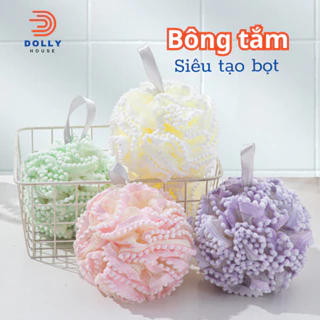 BÔNG TẮM HÀN QUỐC CAO CẤP SIÊU TẠO BỌT TẨY TẾ BÀO CHẾT LÀM MỀM MỊN AN TOÀN CHO DA DOLLY HOUSE