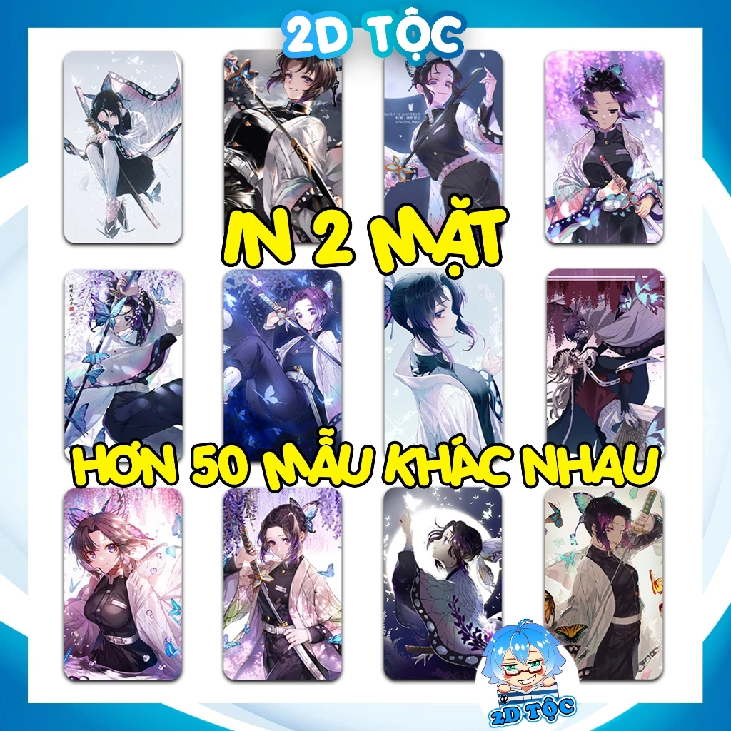 [HÀNG CÓ SẴN] Ảnh Card Thẻ Bo Góc in 2 mặt Kochou Shinobu Anime Manga Thanh Gươm Diệt quỷ Kimetsu no Yaiba-Giấy Dày Cứng