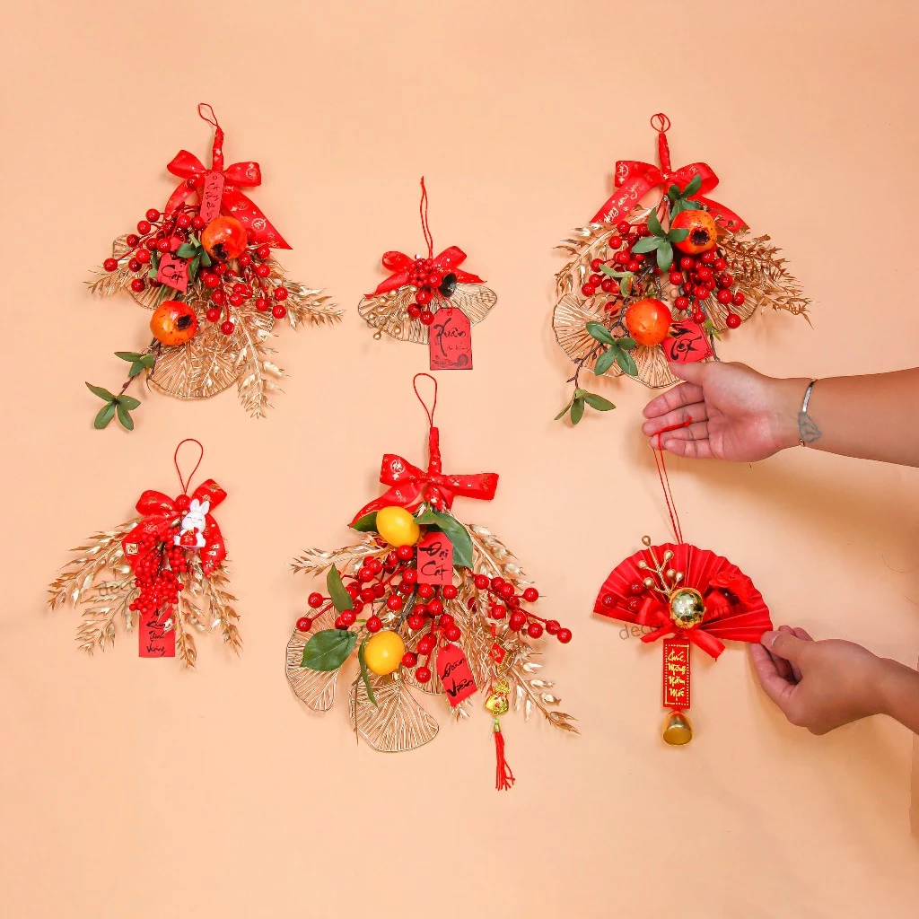 Vòng Hoa Tết H98 Dây Treo Vòng Hoa Tết, Vòng Hoa Trang Trí Tết Xuân