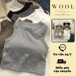 Áo balo nữ croptop định hình kèm đệm mút tiện lợi, Áo sát nách nữ chất cotton thanh mảnh ôm dáng