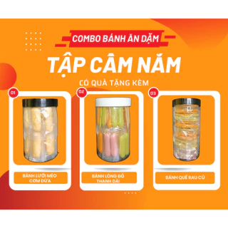 [Có quà] Combo TẬP CẦM NẮM (3 HŨ LỚN) bánh ăn dặm cho bé MSHOP