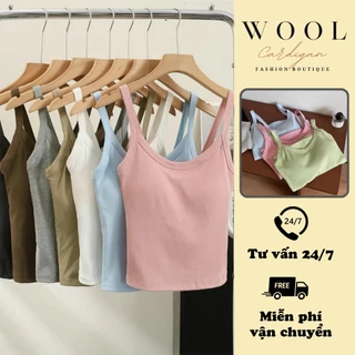 Áo 2 dây có đệm mút hàng cao cấp loại 1, Áo hai dây nữ chất thun cotton co dãn 4 chiều