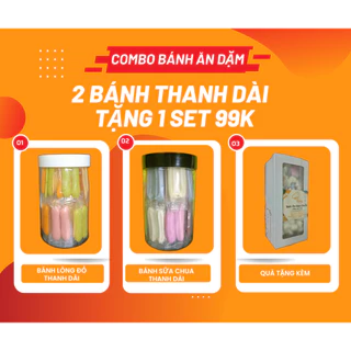 [MUA 2 TẶNG 1] Combo 2 bánh ăn dặm thanh dài cho bé TẶNG 1 SET DÙNG THỬ Bánh ăn dặm cho bé