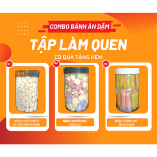 [Có quà] Combo TẬP LÀM QUEN (3 HŨ) bánh ăn dặm cho bé MSHOP