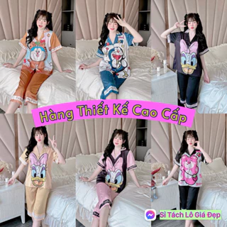 Đồ Ngủ Đồ Bộ Pijama Lững Lụa Sịn Lửng Tiểu Thư Dễ Thương 💖 Chất Liệu Lụa  Cao Cấp