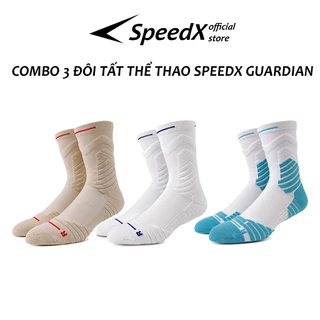 Combo 3 đôi tất thể thao bóng đá bóng rổ bảo vệ chân SpeedX Gurdian