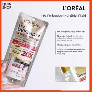 Kem Chống Loreal UV Perfect, Defender Sunscreen SPF 50+ PA++++ 50ml Vạch Đỏ