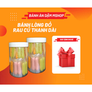 [Có quà] BÁNH LÒNG ĐỎ RAU CỦ - THANH DÀI (hũ to) - Bánh ăn dặm handmade Mshop