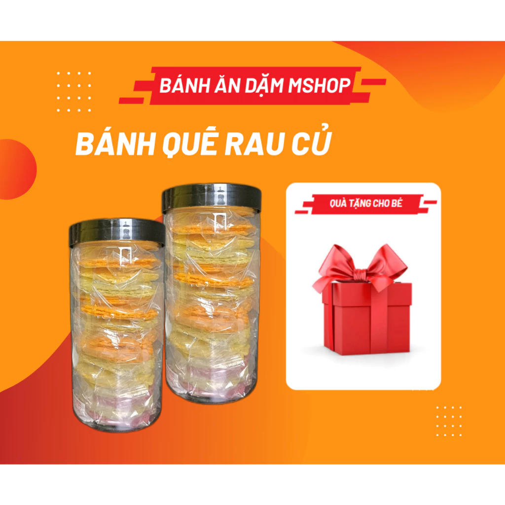 [Có quà] BÁNH QUẾ RAU CỦ - Bánh ăn dặm handmade Mshop (dành cho bé từ 8m+)