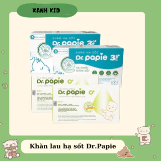 Khăn Lau Hạ Sốt 0+ Dr Papie Cho Bé Hạ Nhiệt Giảm Sốt Ngăn Ngừa Co Giật Hộp 25 Chiếc