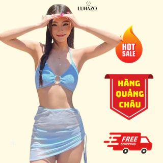 Bikini 2 mảnh cho nữ LUHAZO đồ bơi có mút kèm quần và khăn nhiều màu sắc nổi bật thiết kế phong cách cá tính 8812 A-7