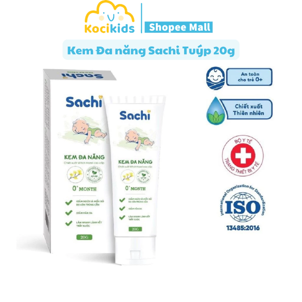 Kem Đa năng Sachi Hỗ Trợ Giảm Hăm, Ngứa, Dưỡng Ẩm Từ 0m+, tuýp 20g - Kocikids