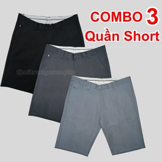 Combo 3 Quần Short Nam Tây Âu Chất Vải Cotton Co Giãn Nhẹ