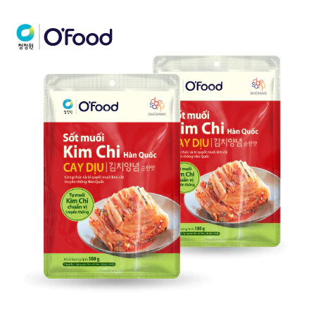 combo 2 gói Sốt muối kim chi cay dịu O'food gói 180g, chuẩn vị Hàn Quốc