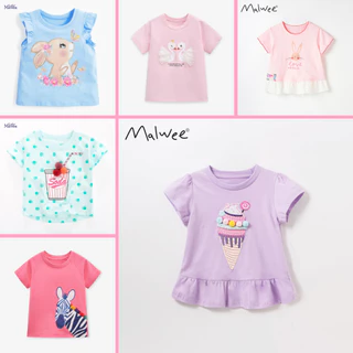 BST Áo thun hè cotton hoạ tiết xinh xắn cho bé gái từ 2-7 tuổi - TOPZKIDS