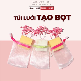 Túi Lưới Tạo Bọt Xà Phòng, Rửa Mặt, Tắm Chuyên Dụng, Có Dây Rút Kích Thước 12x9, Loại 2 Lớp Dày Dặn