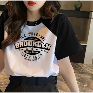 Áo thun nữ, áo thun in chữ Brooklyn phong cách trẻ trung, mẫu mới giá rẻ, chất liệu cotton thấm hút