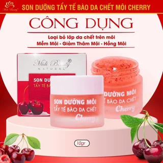 [Tặng Cọ Lấy Son] Son Dưỡng Tẩy Da Chết Môi CHERRY 10G Midi Beauty: Loại bỏ da chết trên môi, mờ thâm môi và hồng môi