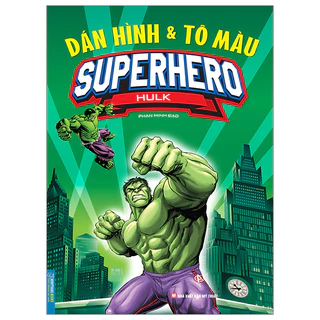 sách - Dán hình và tô màu SUPERHERO HULK (bìa mềm)