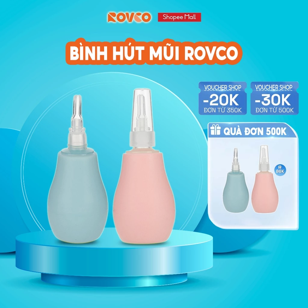 Bình Hút Mũi ROVCO RK-3607 Silicone Mềm Mại Cho Bé