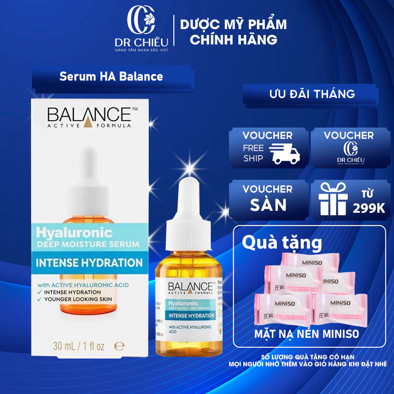 Serum Cấp Nước Dưỡng Ẩm Balance Active Formula Hyaluronic Deep Moisturizing 30ml