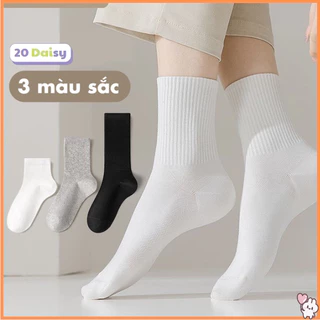 Tất vớ nam nữ chất liệu vải cotton co giãn 4 chiều, kiểu dáng trơn phong cách hiện đại - 20 Daisy