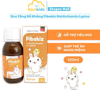 Pibakiz Multivitamin Lysine Hỗ Trợ Tăng Đề Kháng Cho Bé, Giúp Ăn Ngon Miệng, Tiêu Hóa Tốt (Chai 120ml)