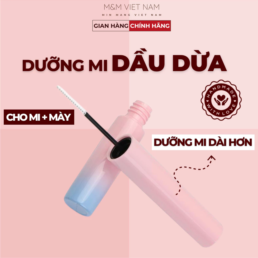 Tinh Chất Dưỡng Mi Dài, Chai Chuốt Mi Serum Dầu Dừa Thiết Kế Đầu Cọ Siêu Mảnh Chống Chảy Vào Mắt