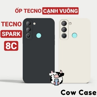 Ốp lưng Tecno Spark 8C cạnh vuông Cowcase | Vỏ điện thoại Techno bảo vệ camera toàn diện TRON