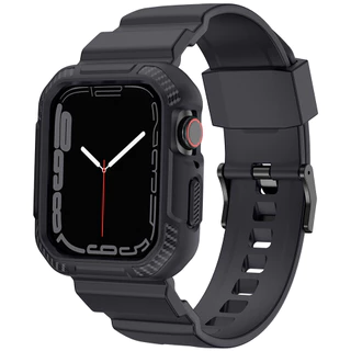 Ốp Case bảo vệ tích hợp dây đeo Vân Carbon cho Apple Watch Series 1/2/3/4/5/6/SE/7/8/9/SE2 Size 38/40/41mm & 42/44/45mm